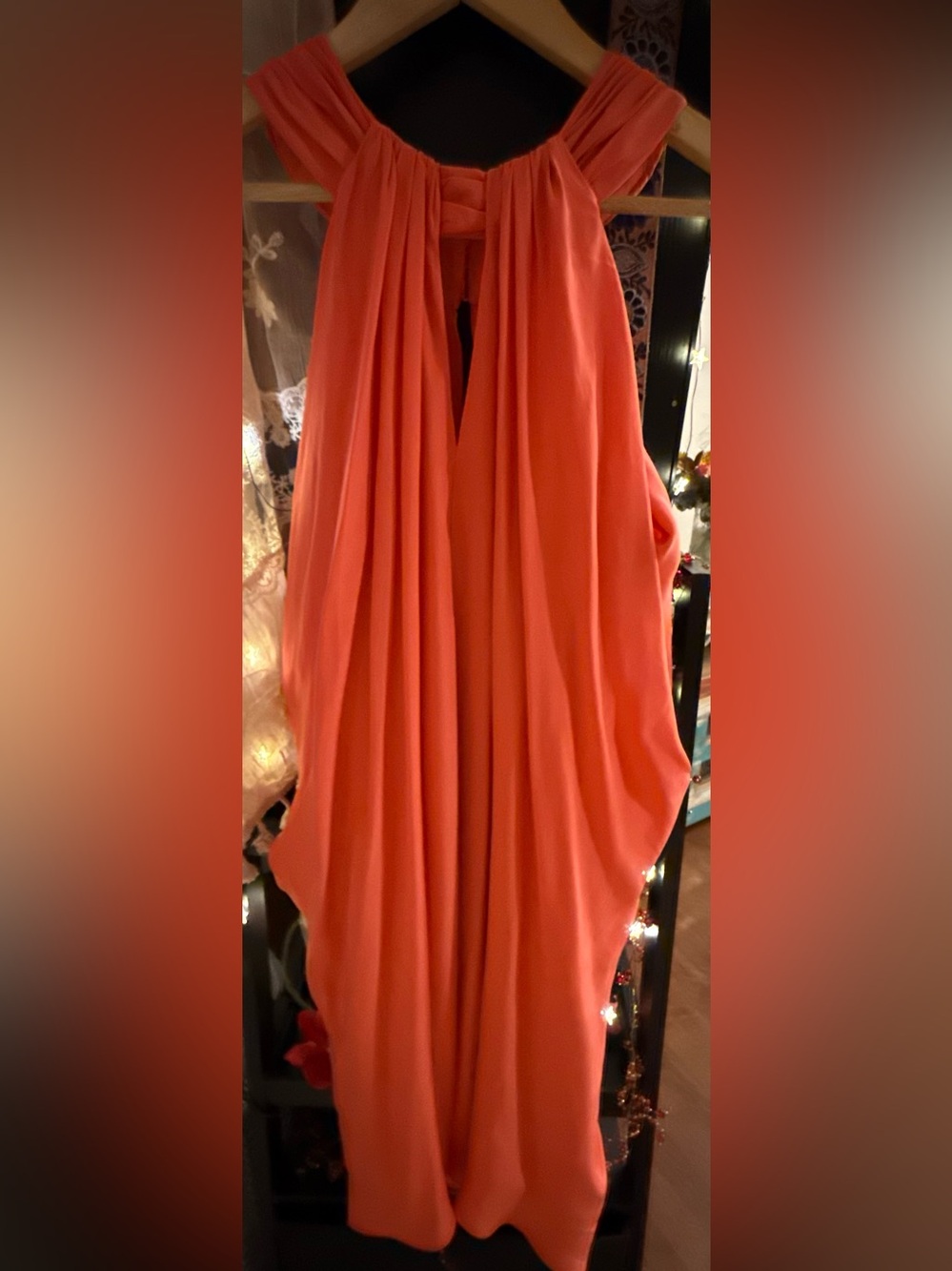 Banana Republic Coral Maxi Dress with Draped Halter